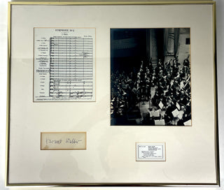 [Mahler, Gustav. (1860-1911)] Walter, Bruno. (1876–1962) Autograph Signature and Original Photograph conducting Mahler - Framed Ensemble