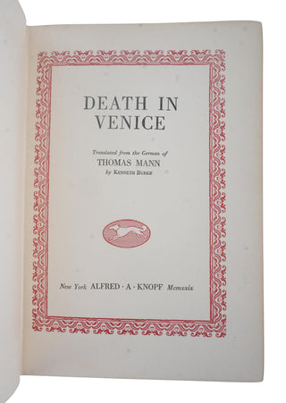 Mann, Thomas. (1875-1955) "Death In Venice" - SIGNED