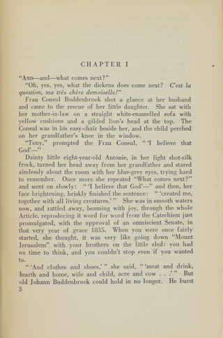 Mann, Thomas. (1875-1955) "Buddenbrooks" - Signed "Nobel Prize" Edition