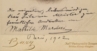 Marchesi, Mathilde de Castrone. (1821-1913) Signed Photograph