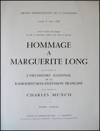 Long, Marguerite. (1874–1966) & Milhaud, Darius. (1892–1974) Signed Photograph