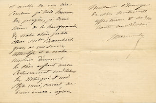 Marmontel, Antoine-Francois. (1816-1898)  [Petit, Pierre. (1832–1909)] Autograph Letter about a portrait by Pierre Petit