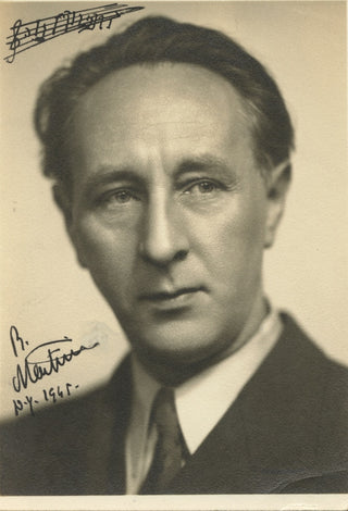 Martinu, Bohuslav. (1890–1959) Signed Photograph with Autograph Musical Quotation