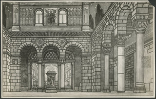 [Montemezzi, Italo. (1875 - 1952)] Marussig, Guido. (1885–1972) [D'Annunzio, Gabriele. (1863–1938)] Photograph Prints of Scenic Designs for "La Nave"