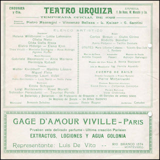 Mascagni, Pietro. (1862-1945) "Iris" - Original Program for Performance Conducted by the Composer