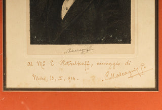 Mascagni, Pietro. (1863-1945) [Plotnikoff, Eugene. (1877–1951)] Large Signed Portrait Engraving to Eugene Plotnikoff