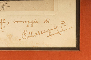 Mascagni, Pietro. (1863-1945) [Plotnikoff, Eugene. (1877–1951)] Large Signed Portrait Engraving to Eugene Plotnikoff