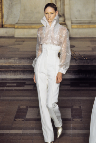 McQueen, Lee Alexander. (1969 - 2010) Original Drawing for his First Givenchy Haute Couture Collection (organza blouse ensemble)