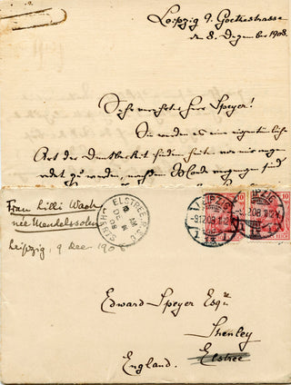 [Mendelssohn-Bartholdy, Felix. (1809–1847)] Collection of 4 Autograph Letters from the Mendelssohn Family to Edward Speyer