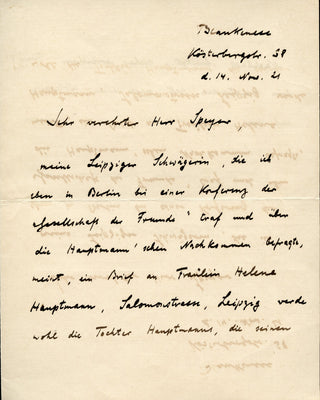 [Mendelssohn-Bartholdy, Felix. (1809–1847)] Collection of 4 Autograph Letters from the Mendelssohn Family to Edward Speyer