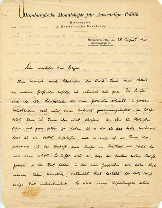 [Mendelssohn-Bartholdy, Felix. (1809–1847)] Collection of 4 Autograph Letters from the Mendelssohn Family to Edward Speyer