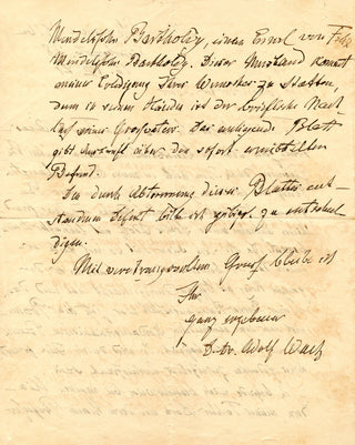 [Mendelssohn-Bartholdy, Felix. (1809–1847)] Collection of 4 Autograph Letters from the Mendelssohn Family to Edward Speyer