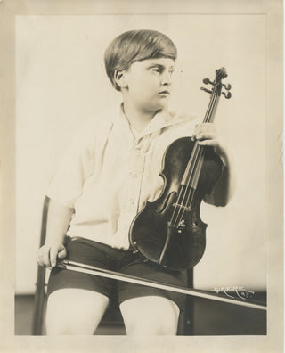 Menuhin, Yehudi. (1916–1999) Childhood Photograph with Violin