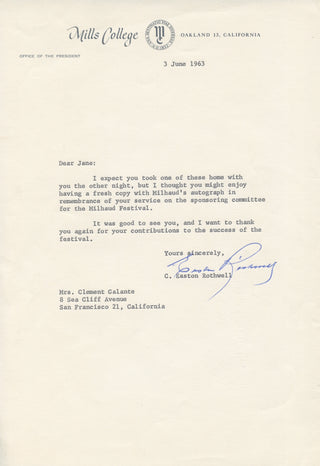 [Milhaud, Darius. (1892–1974)] Milhaud, Madeleine. (1902 -2008) Autograph Letters Archive