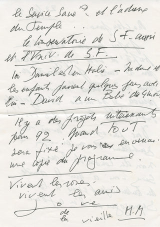 [Milhaud, Darius. (1892–1974)] Milhaud, Madeleine. (1902 -2008) Autograph Letters Archive