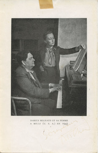 Milhaud, Darius. (1892–1974) Signed Photograph of the Composer with His Wife