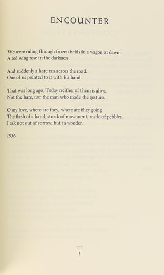 Milosz, Czeslaw. (1911–2004) "Bells in Winter" - Signed