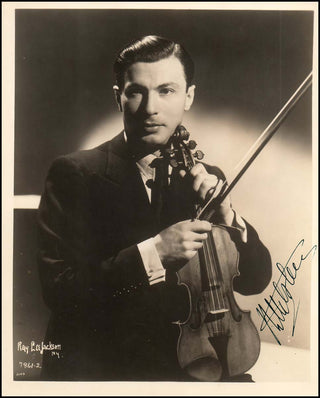 Milstein, Nathan. (1903–1992) Signed Photograph with Violin