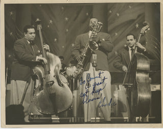 Mingus, Charles. (1922-1979) "A great Cat Keep blowin'" - Early Signed Photograph Inscribed to Count Hastings