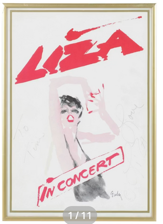 Minnelli, Liza. (b. 1946) & Eula, Joe. (1925–2004) Signed "Liza In Concert" Poster in Frame