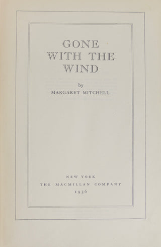 [Gone with the Wind] Mitchell, Margaret. (1900 - 1949) "Gone with the Wind" - SIGNED First Edition