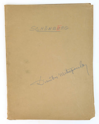 Schoenberg, Arnold. (1874-1951) [Mitropoulos, Dimitri. (1896–1960)] "Fünf Orchesterstücke Op. 16" - The Copy of Dimitri Mitropoulos