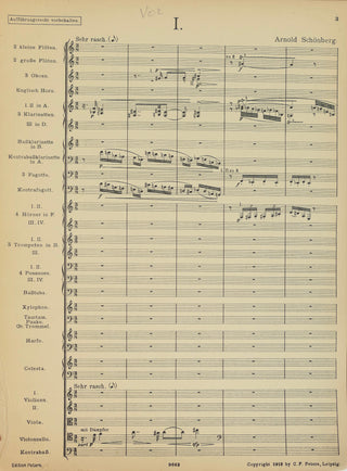 Schoenberg, Arnold. (1874-1951) [Mitropoulos, Dimitri. (1896–1960)] "Fünf Orchesterstücke Op. 16" - The Copy of Dimitri Mitropoulos