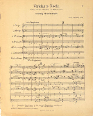 Schoenberg, Arnold. (1874-1951) [Mitropoulos, Dimitri. (1896–1960)] "Verklärte Nacht" - From the Collection of Mitropoulos