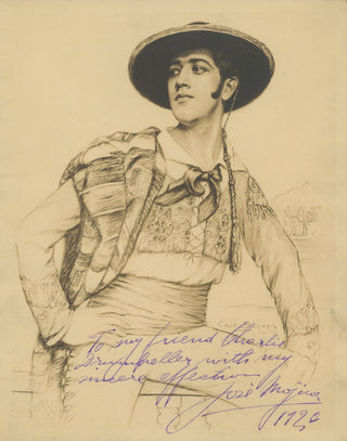 Mojica, José. (1895–1974) Signed Portrait to MET/Chicago Rehearsal Pianist