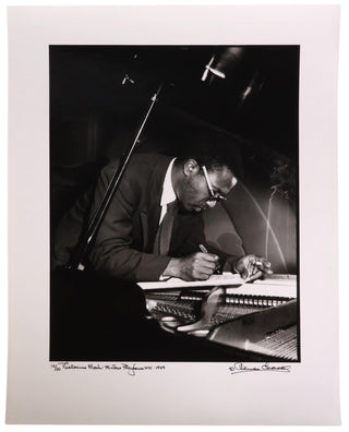 [Monk, Thelonious Sphere. (1917–1982)] Leonard, Herman. (1923–2010) Thelonious Monk Minton's Playhouse, New York City, 1949.