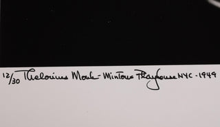 [Monk, Thelonious Sphere. (1917–1982)] Leonard, Herman. (1923–2010) Thelonious Monk Minton's Playhouse, New York City, 1949.