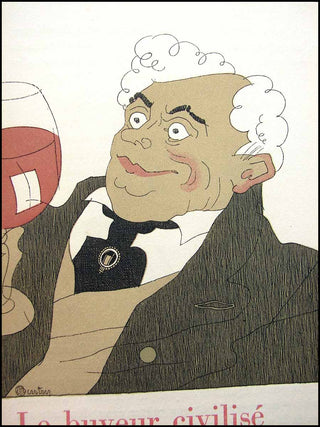 [Food & Wine] Martin, Charles [Illustrator]. & Forest, Louis. Monseigneur Le Vin. L'art de boire. Préparer, servir, boire. Texte de Louis Forest. Dessins de Charles Martin.