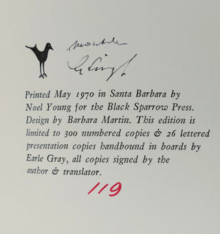 Montale, Eugenio. (1896–1981) [Translated by G. Singh] "XENIA" - SIGNED LIMITED
