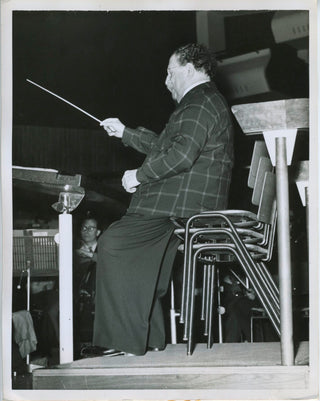 Monteux, Pierre. (1875–1964) Original Photograph illustrating "a new style in sedentary conducting"