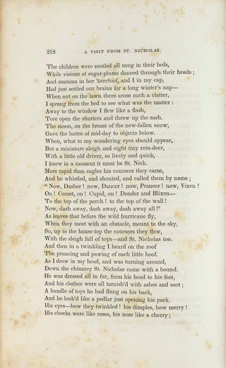 [Moore, Clement Clarke. (1779 - 1863)] [ANTHOLOGY incl. Moore, Clement C. & Washington Irving, John Inman, Samuel Low, George Morris] "'Twas the Night Before Christmas" in The New-York Book of Poetry - FIRST BOOK PUBLICATION