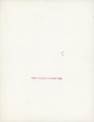 Most, Sam. (1930–2013) Signed Photograph from Teddy Wilson's Concert Jazz