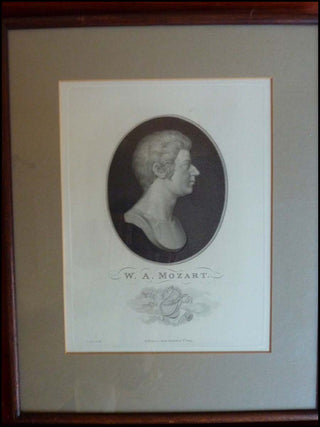 Mozart, Wolfgang Amadeus. (1756–1791) Early Portrait Engraving published by Artaria