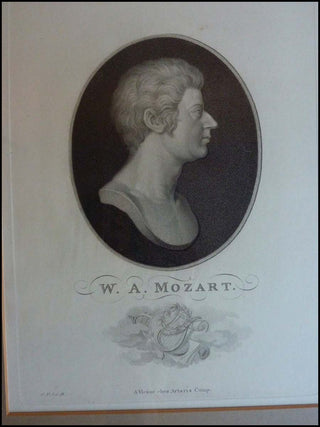Mozart, Wolfgang Amadeus. (1756–1791) Early Portrait Engraving published by Artaria