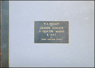 Mozart, Wolfgang Amadeus. (1756–1791) Grande Sonate a quatre mains sur un Clavecin ou Pianoforte. [K. 497]