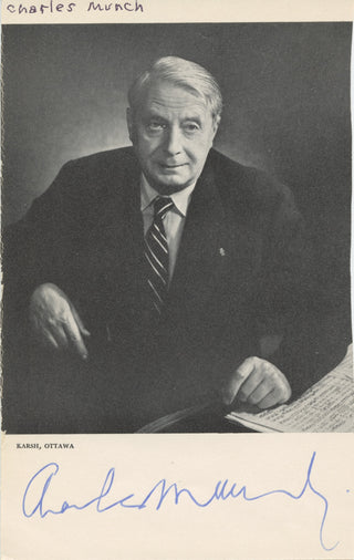 Munch, Charles. (1891–1968) Signed photograph by Yousuf Karsh