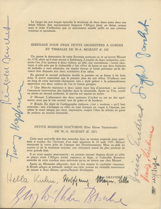Münchinger, Karl. (1915–1990) etc. Signed Program
