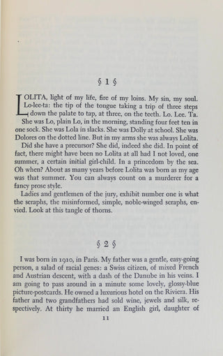 Nabokov, Vladimir. (1899-1977)  [Bidart, Frank. (b. 1939)] "Lolita"
