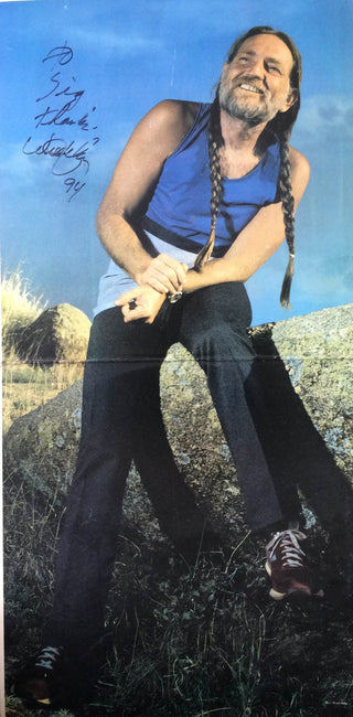 Nelson, Willie. (b. 1933) Enormous Signed Photograph on Double LP Cover