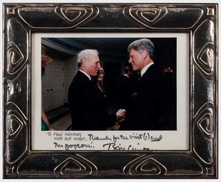 [Newman, Paul. (1925–2008)] [Clinton, Bill. (b. 1946)] Signed Photograph to Paul Newman