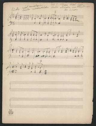 Ney, Elly. (1882-1968) Autograph Document with Autograph Musical Fragments