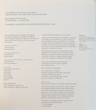 [Nicholson, William. (1872 - 1949)] Hockney, David. (b. 1937) [Bennett, Tony. (1926-2023)] "The Art of William Nicholson" - INSCRIBED FROM HOCKNEY TO TONY BENNETT