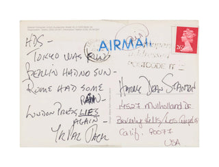 Nicholson, Jack. (b. 1937) "Tokyo Was Fun" Autograph Poem to Harry Dean Stanton