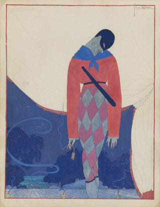 [Nijinsky, Waslaw. (1889–1950)] Lepape, Georges. (1887-1971) Arlequin (Cover for La Baïonnette), 1918