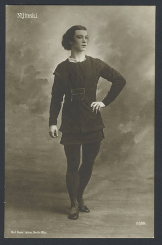 Nijinsky, Waslaw. (1889–1950) Original Postcard Photograph in "Giselle"