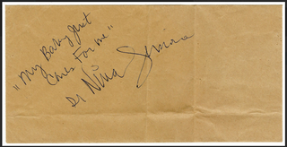 Simone, Nina. (1933–2003) "My Baby Just Cares For Me" - Autograph Signed Quotation